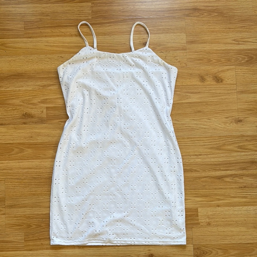 White Eyelet Sundress - sizes L